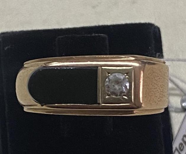 Перстень из красного и белого золота с цирконием (31139745)  0