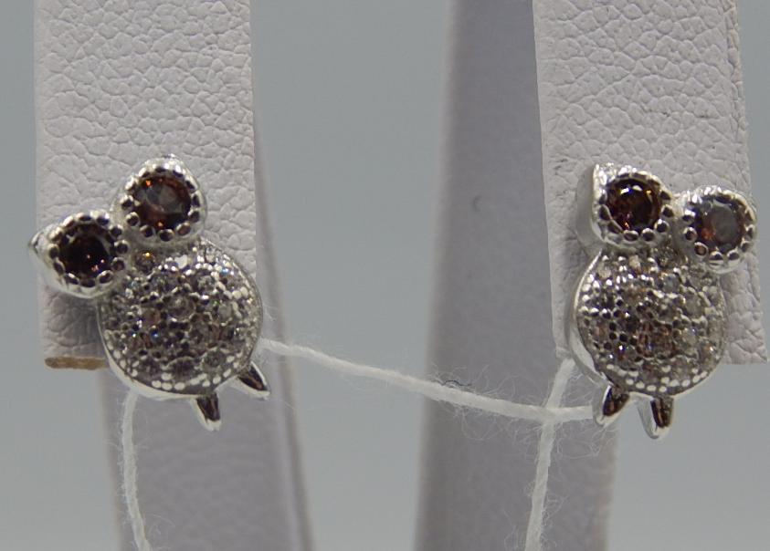 Срібні сережки з цирконієм (31061126) 0