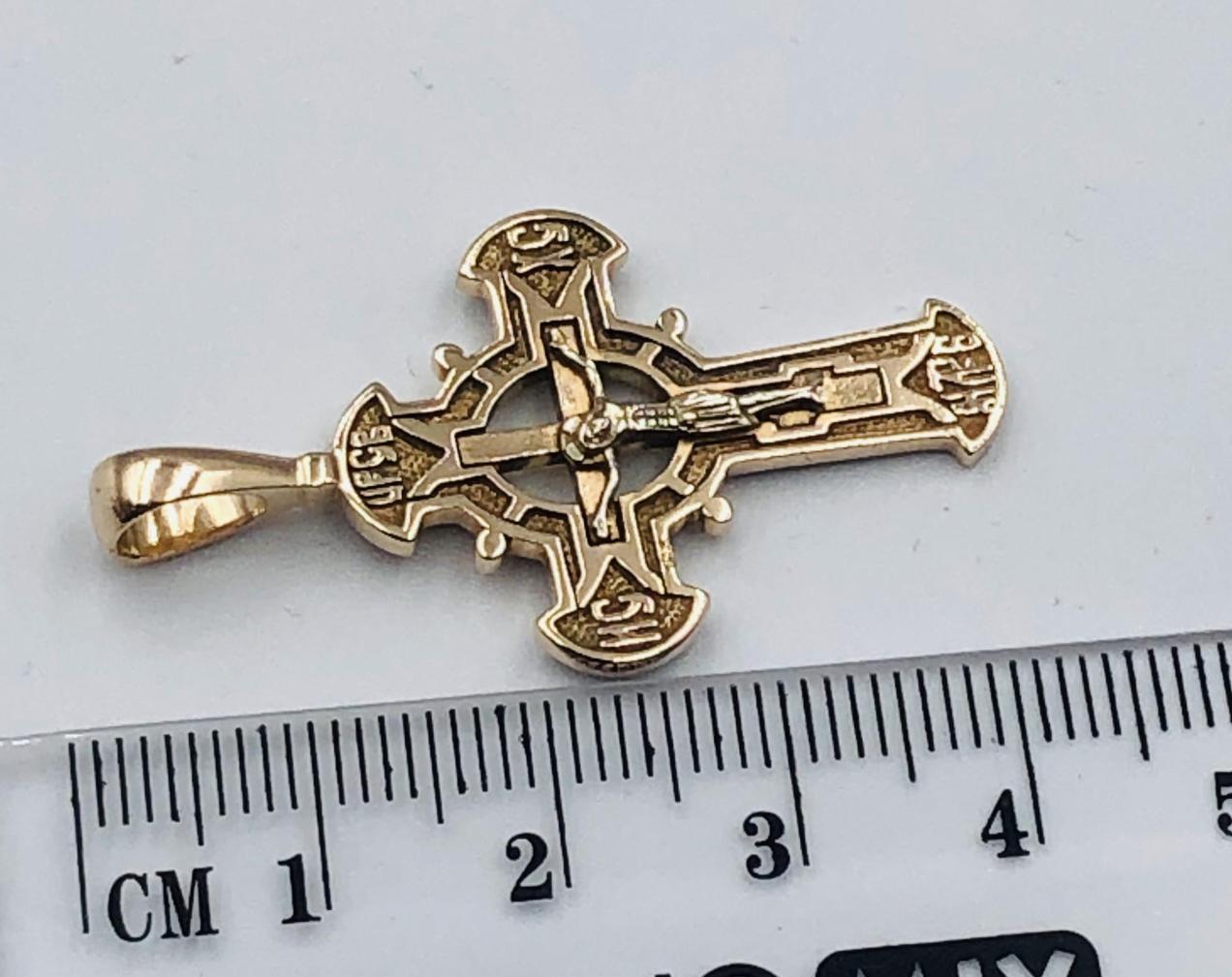Підвіс-хрест з червоного та білого золота (33064571) 2