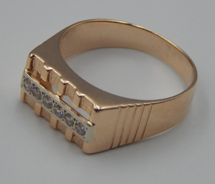 Перстень из желтого и белого золота с цирконием (31761473)  4