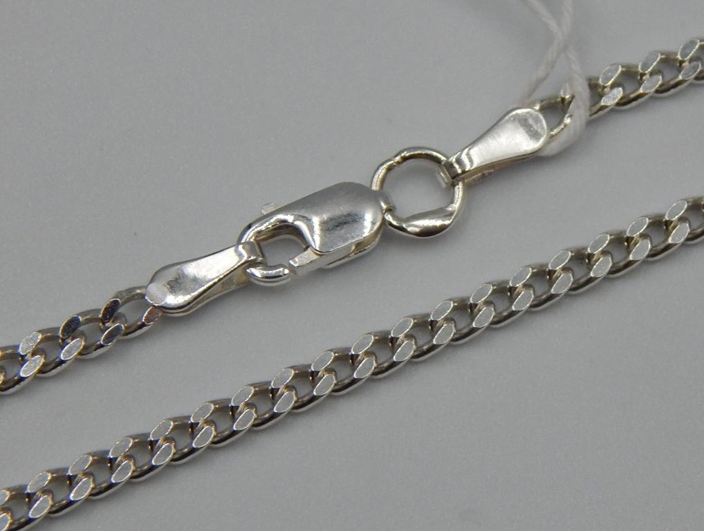 Серебряная цепь с плетением панцирное (32393847) 0