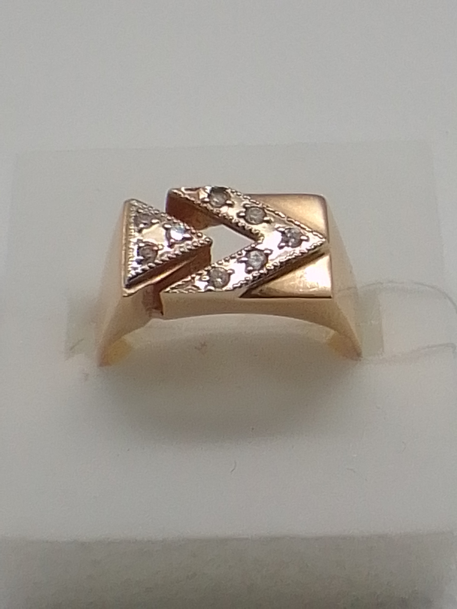 Перстень из красного золота с цирконием (33545413)  0