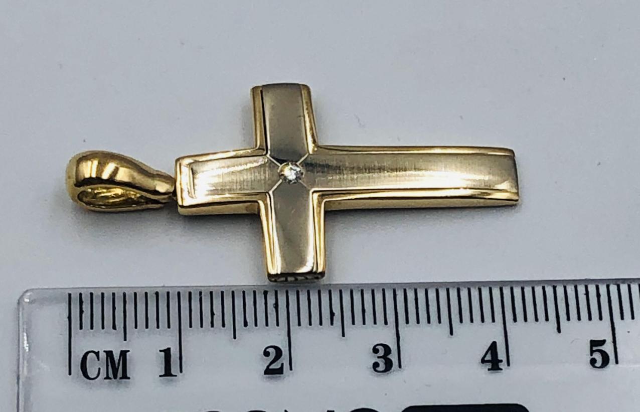 Подвес-крест из желтого и белого золота с бриллиантом (-ми) (33616159) 2