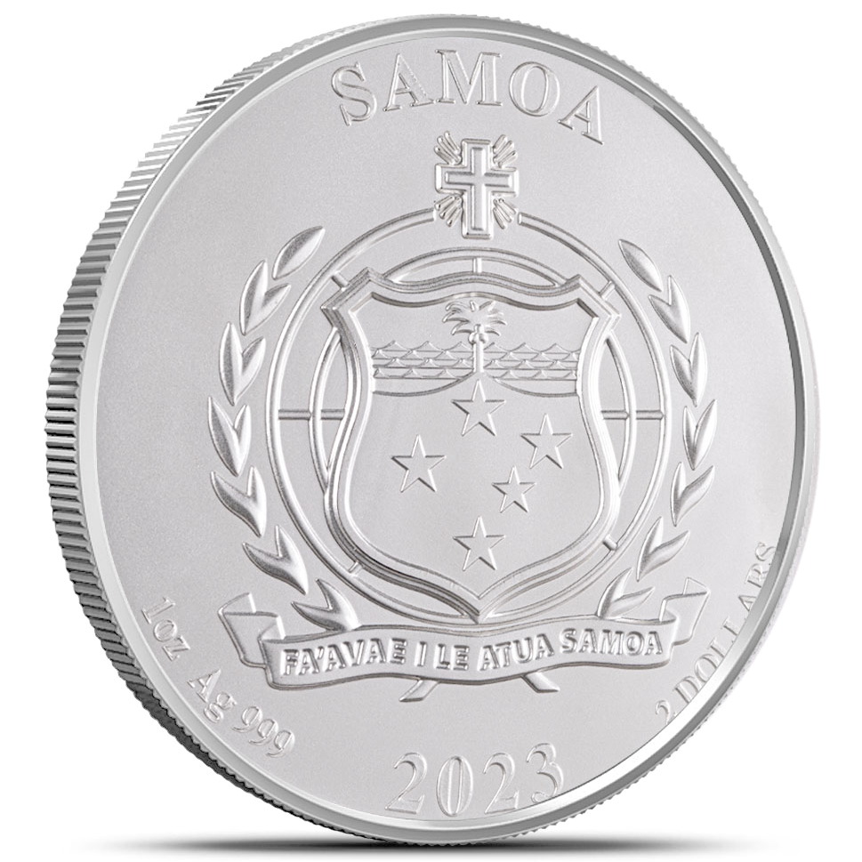 Срібна монета 1oz Чотири Стража Червона Птаха 2 долари 2023 Самоа (32935162) 3