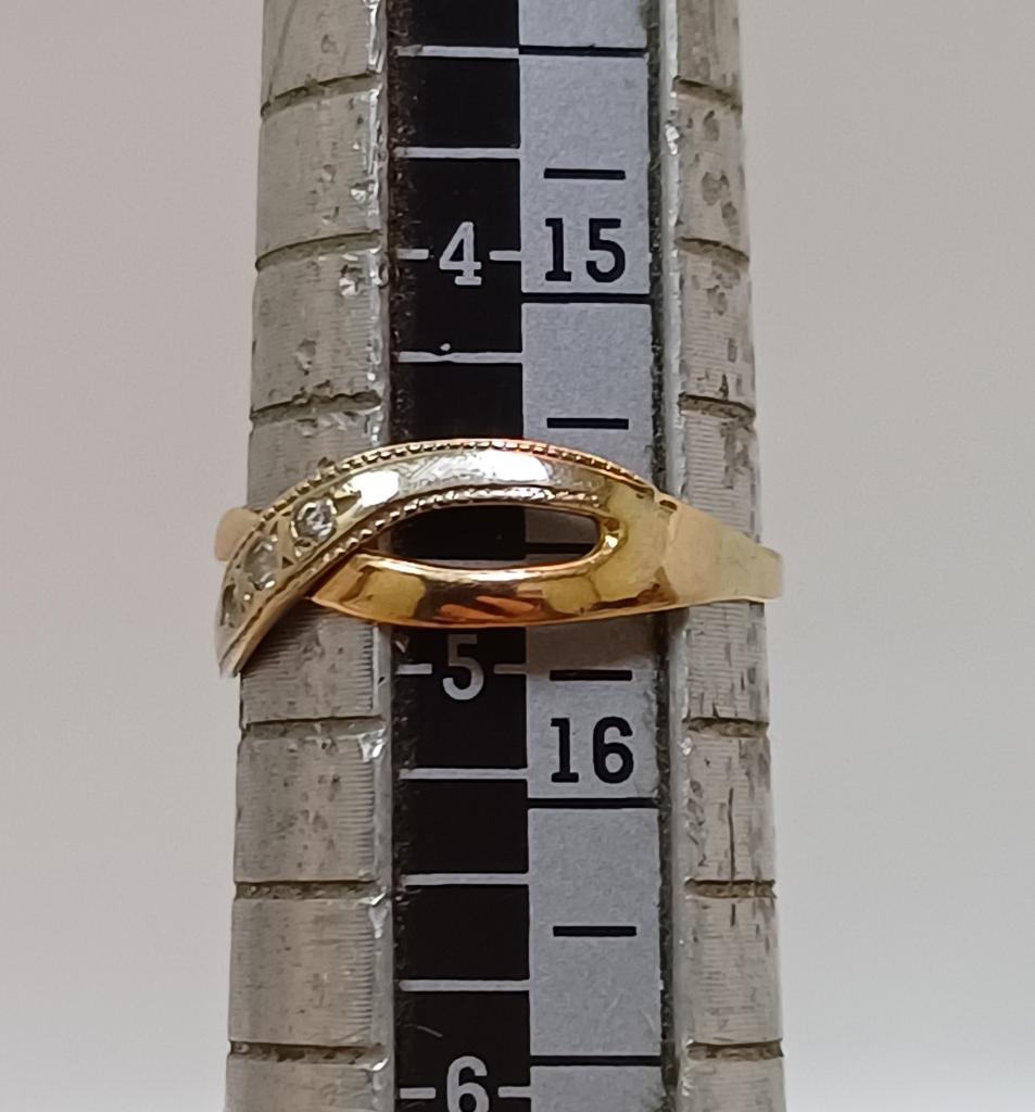 Кольцо из красного и белого золота с цирконием (33747875) 2