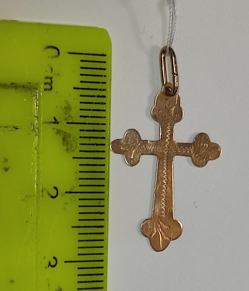 Підвіс-хрест з червоного золота (33733030) 2