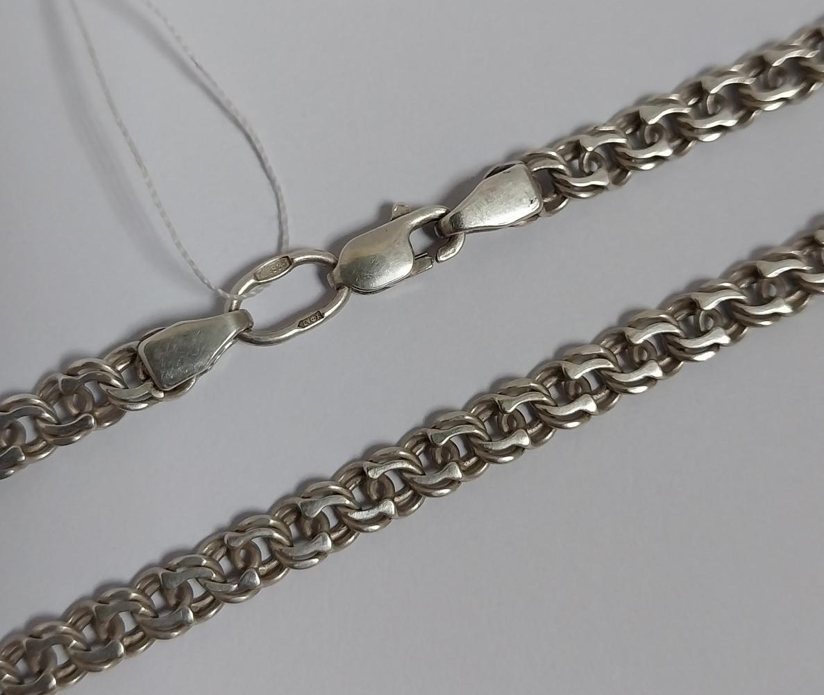 Серебряная цепь с плетением Бисмарк (33810911) 0