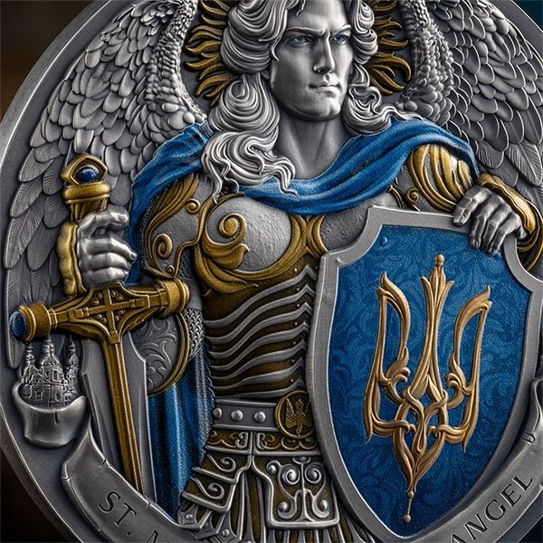 Срібна монета 5oz Святий Михаїл Покровитель Києва 10 доларів Ніуе 2024 (33199044) 10
