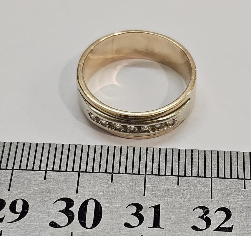 Кольцо из красного и желтого золота с цирконием (32391764) 2