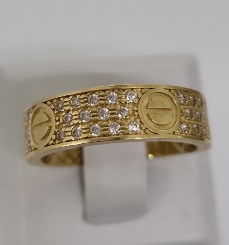 Кольцо из желтого золота с цирконием (33750217) 0
