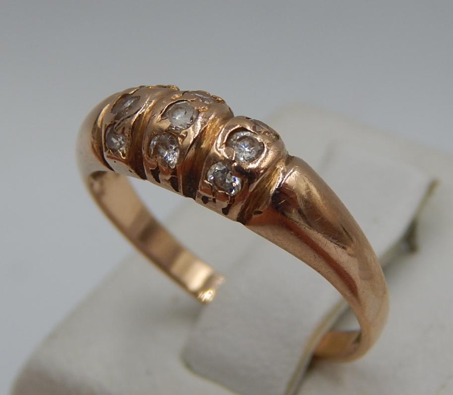 Кольцо из красного золота с цирконием (25340933) 2