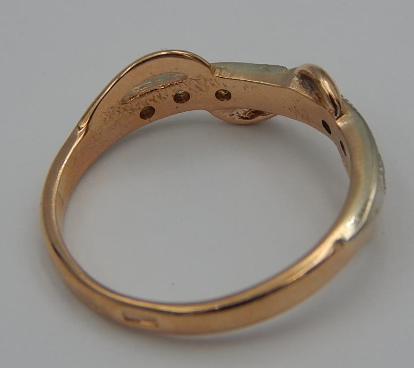Кольцо из красного и белого золота с цирконием (32381943) 5
