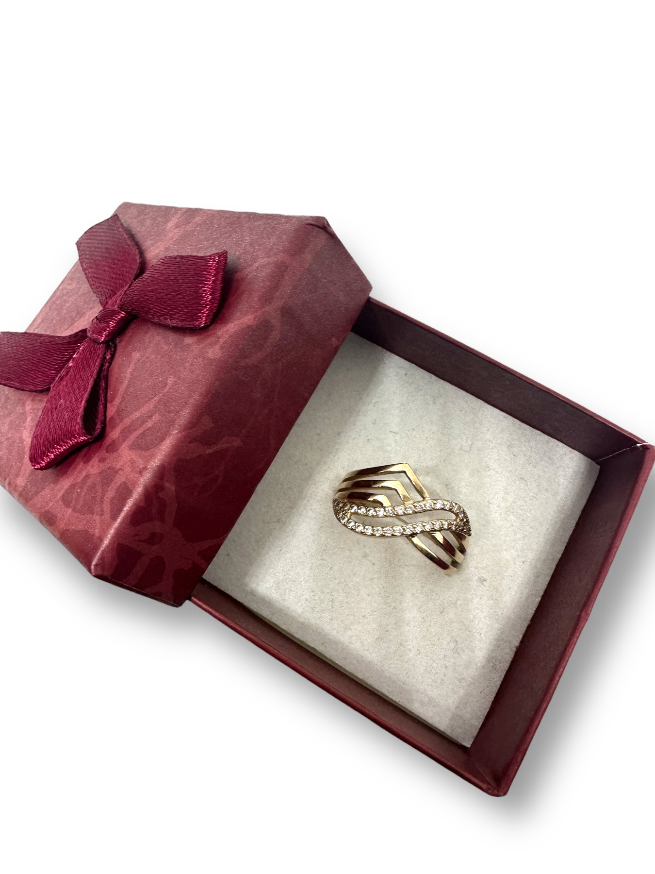 Кольцо из красного золота с цирконием (30015174)  5