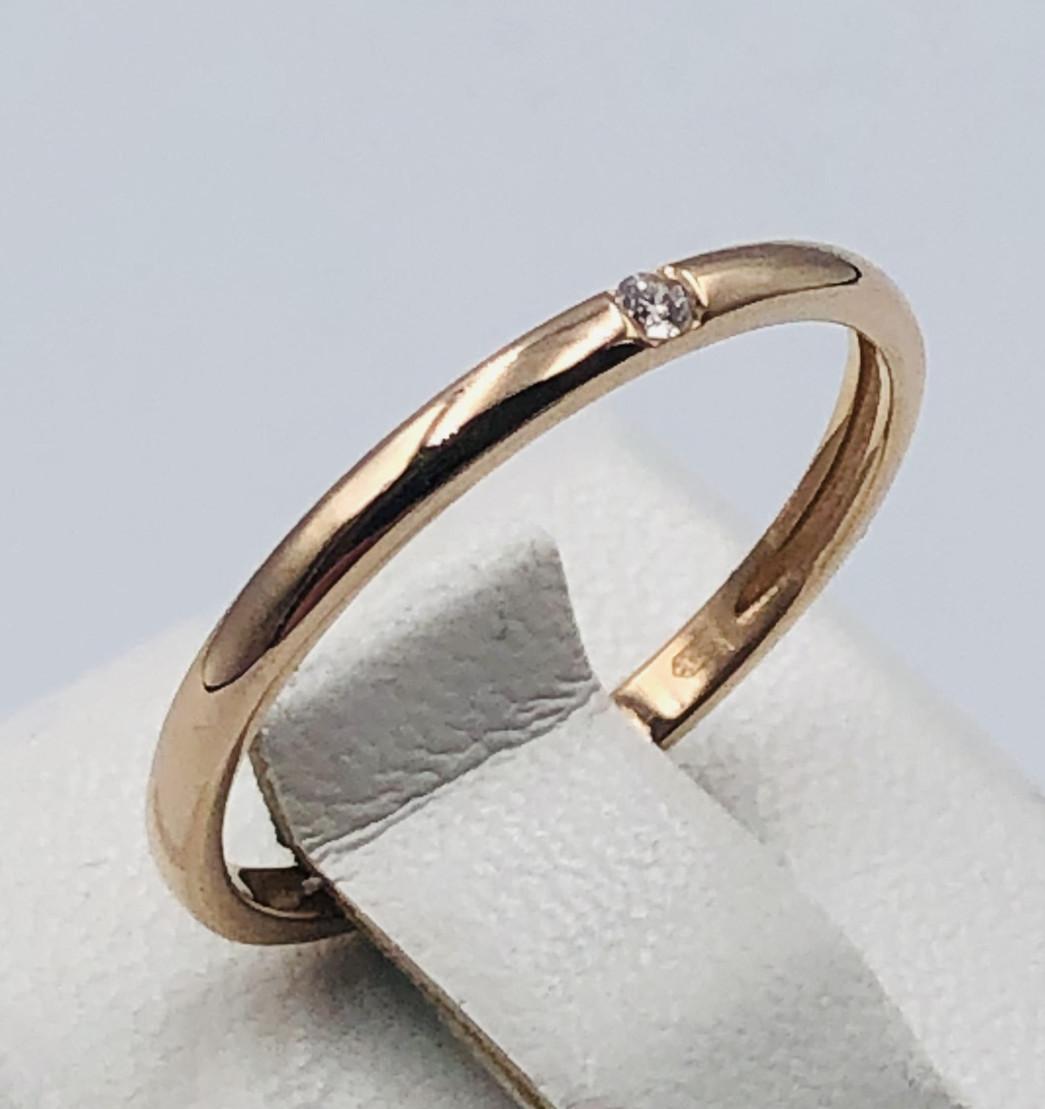 Обручальное кольцо из красного золота с бриллиантом (-ми) (33616227) 0