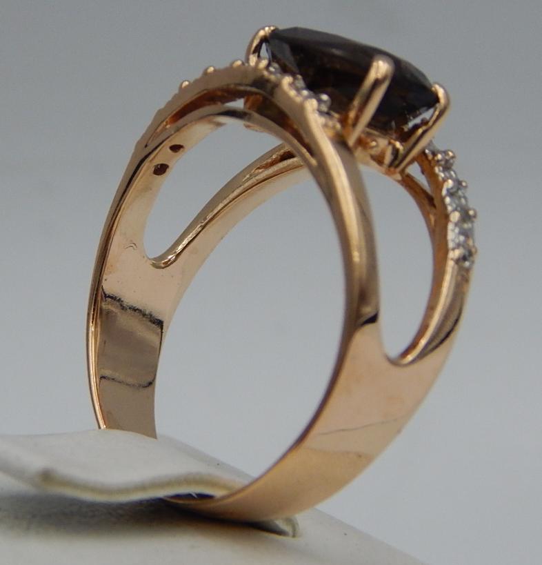 Кольцо из красного золота с цирконием (28187132) 3