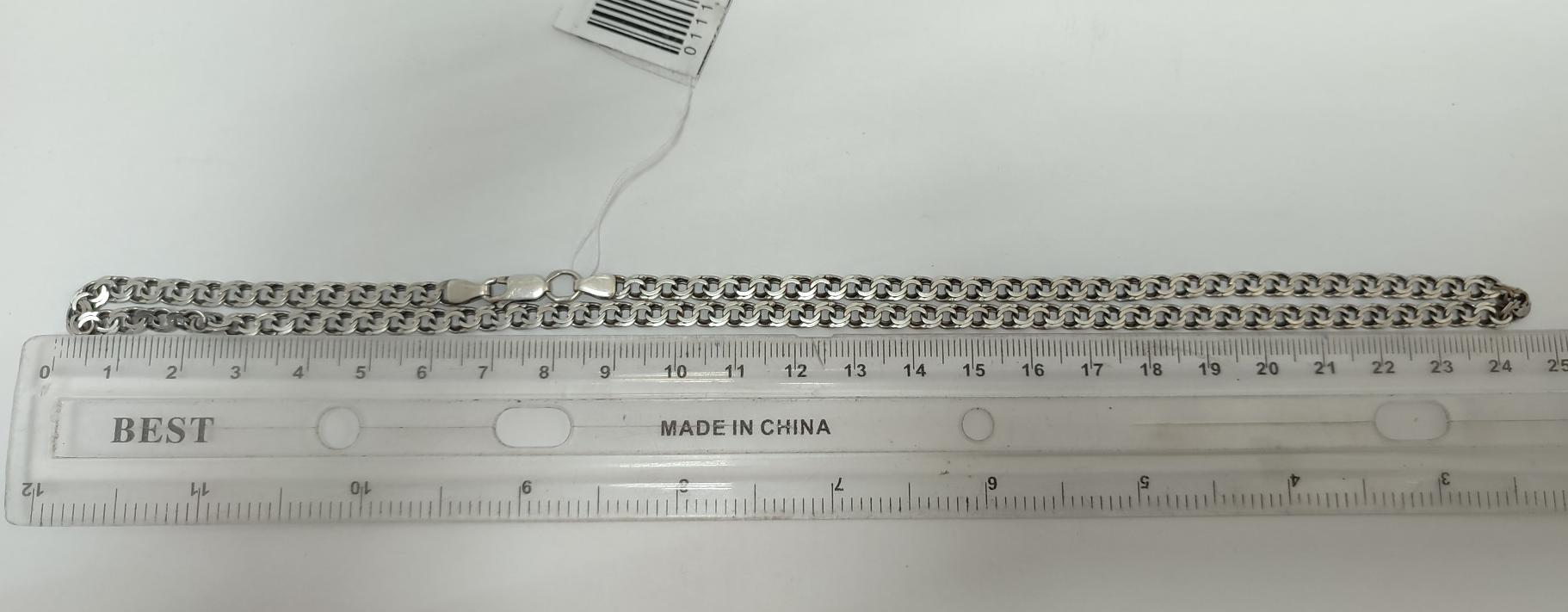 Серебряная цепь с плетением Бисмарк (33734872) 3