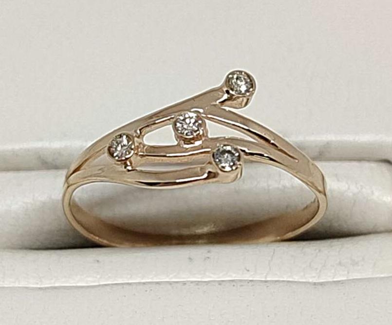 Кольцо из красного золота с бриллиантом (-ми) (30800410) 1