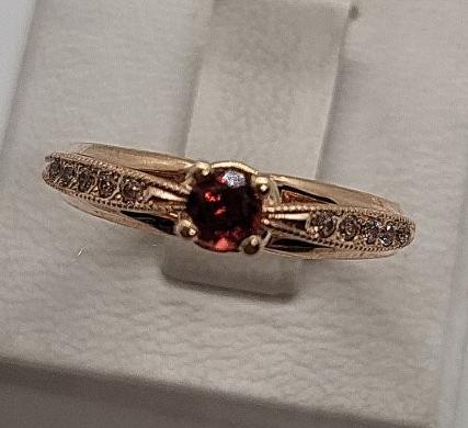 Кольцо из красного золота с цирконием (30158874) 3