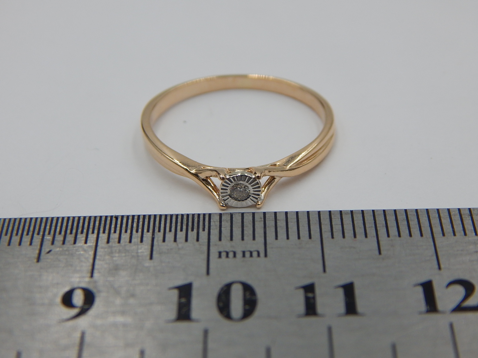 Кольцо из красного и белого золота с бриллиантом (-ми) (30762546) 3