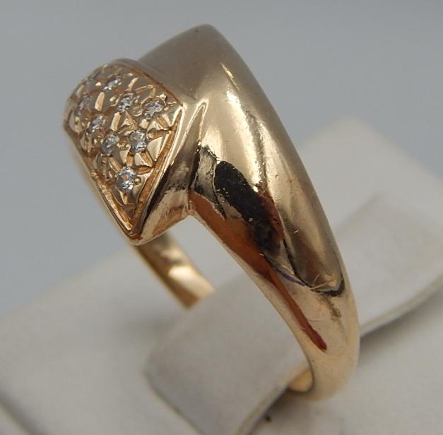 Кольцо из красного золота с цирконием (30172317) 2