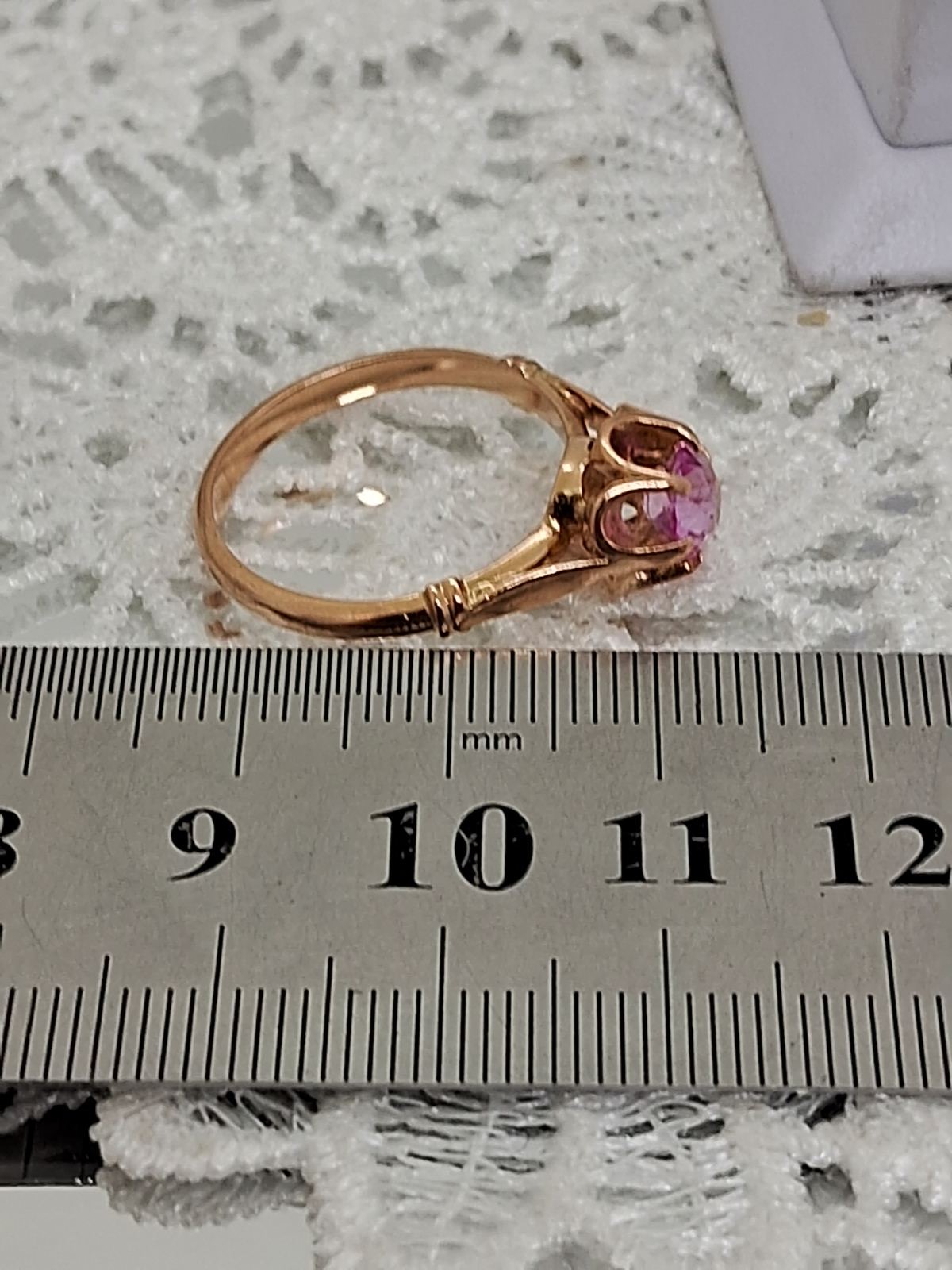 Кольцо из красного золота с корундом (33297986) 8