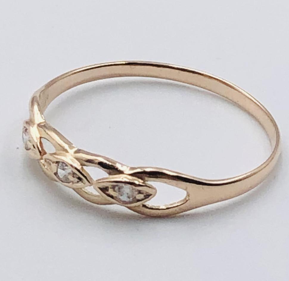 Кольцо из красного золота с цирконием (33792574)  1