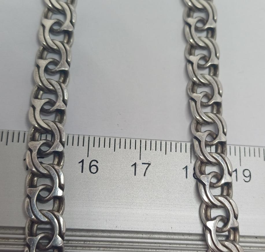 Серебряная цепь с плетением Бисмарк (33595507) 2