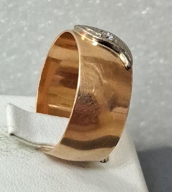 Обручальное кольцо из красного и белого золота с бриллиантом (-ми) (31014223) 2