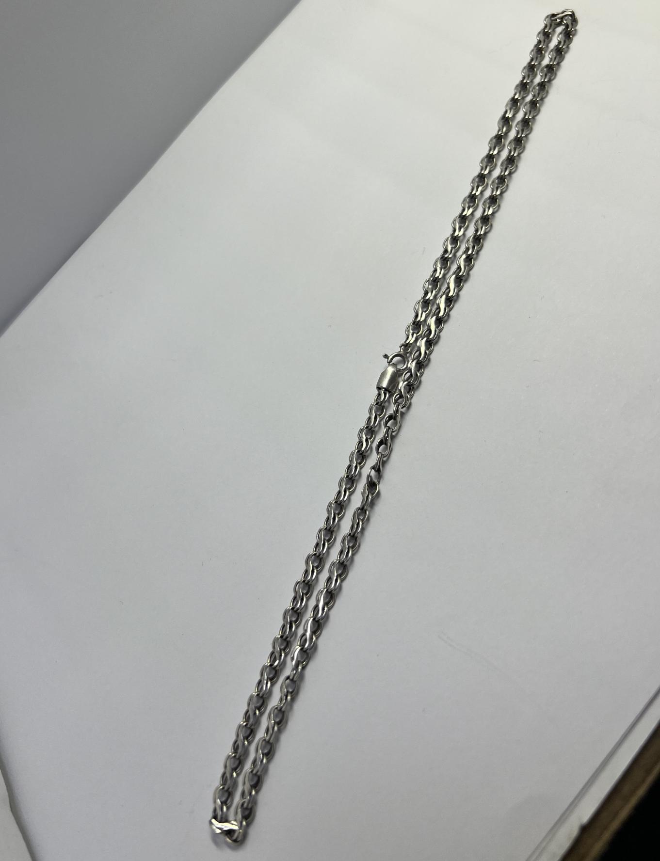 Серебряная цепь с плетением Ручеек (33485999) 1