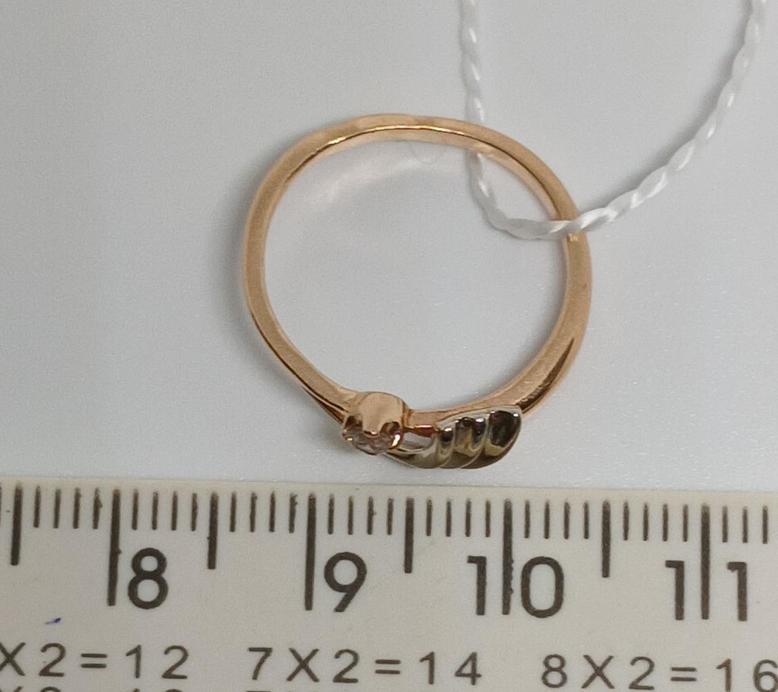 Кольцо из красного и желтого золота с цирконием (32991998)  6