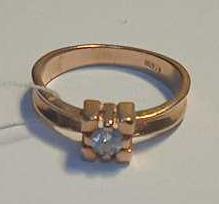 Кольцо из красного золота с бриллиантом (-ми) (27417621) 4