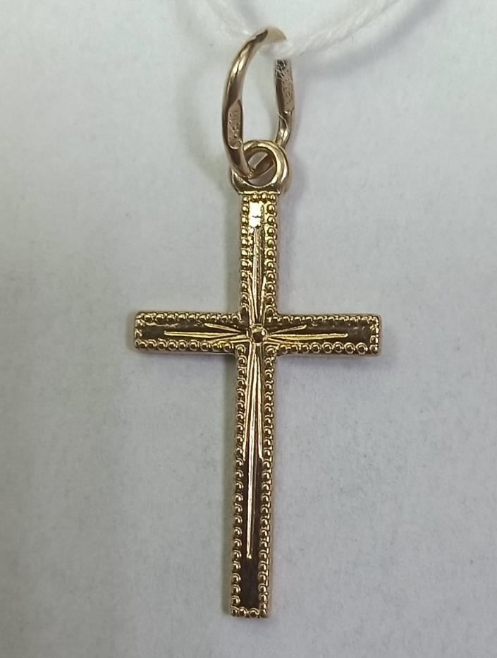 Підвіс-хрест з червоного золота (32575335) 0