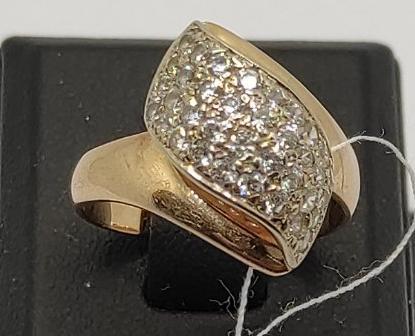 Перстень з червоного та білого золота з цирконієм (32636584) 0