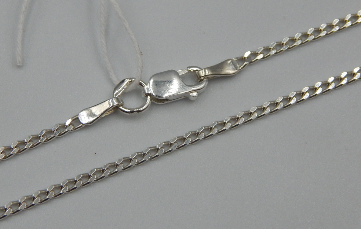 Серебряная цепь с плетением панцирное (32198393) 0