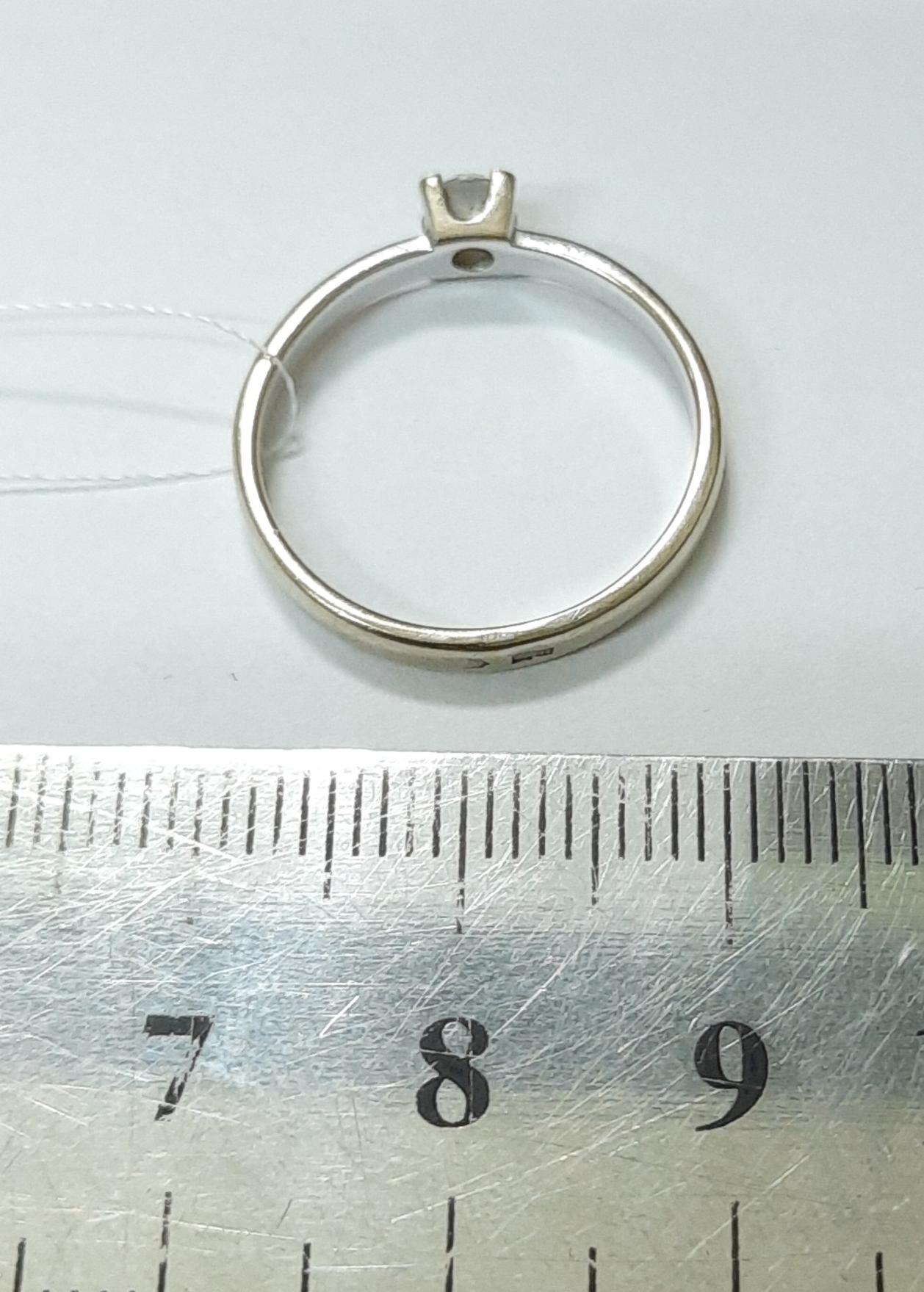 Кольцо из белого золота с цирконием (32760112)  2