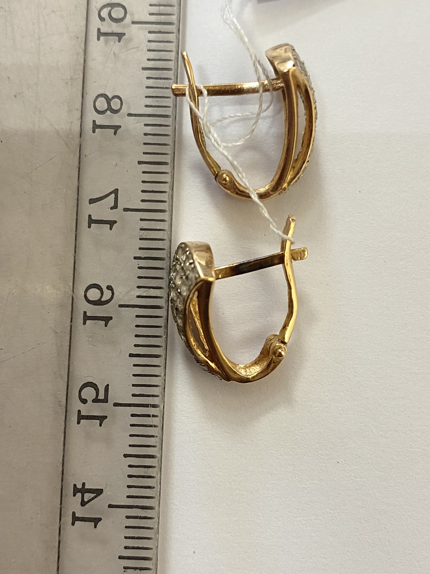 Сережки з червоного золота з цирконієм (33798812) 2