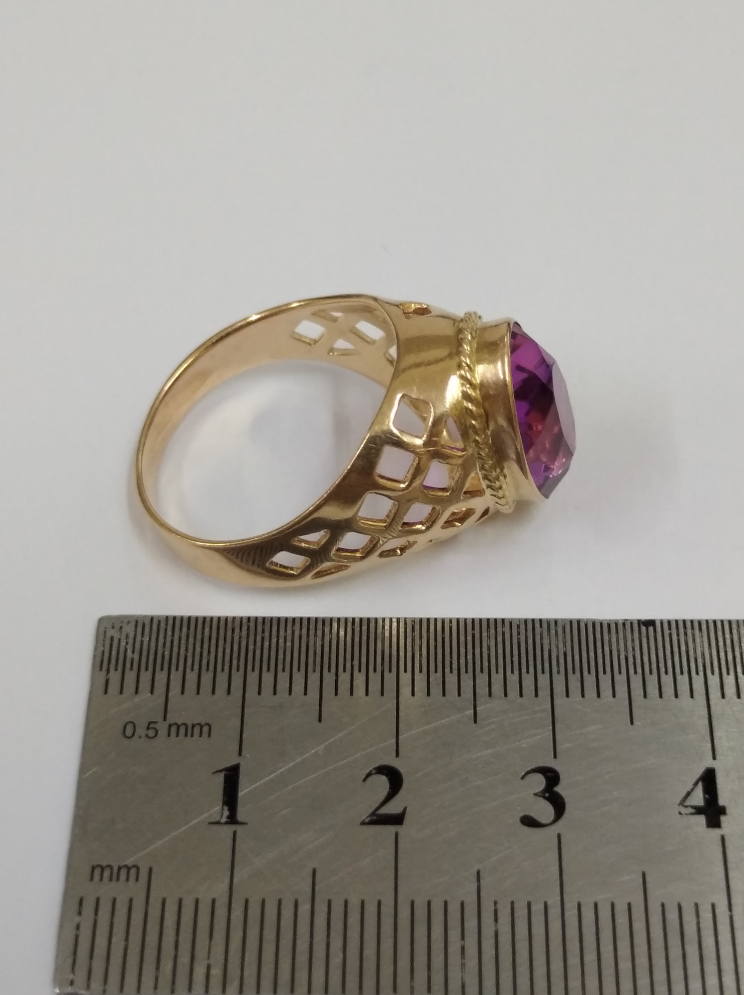 Кольцо из красного золота с аметистом (32766545)  5