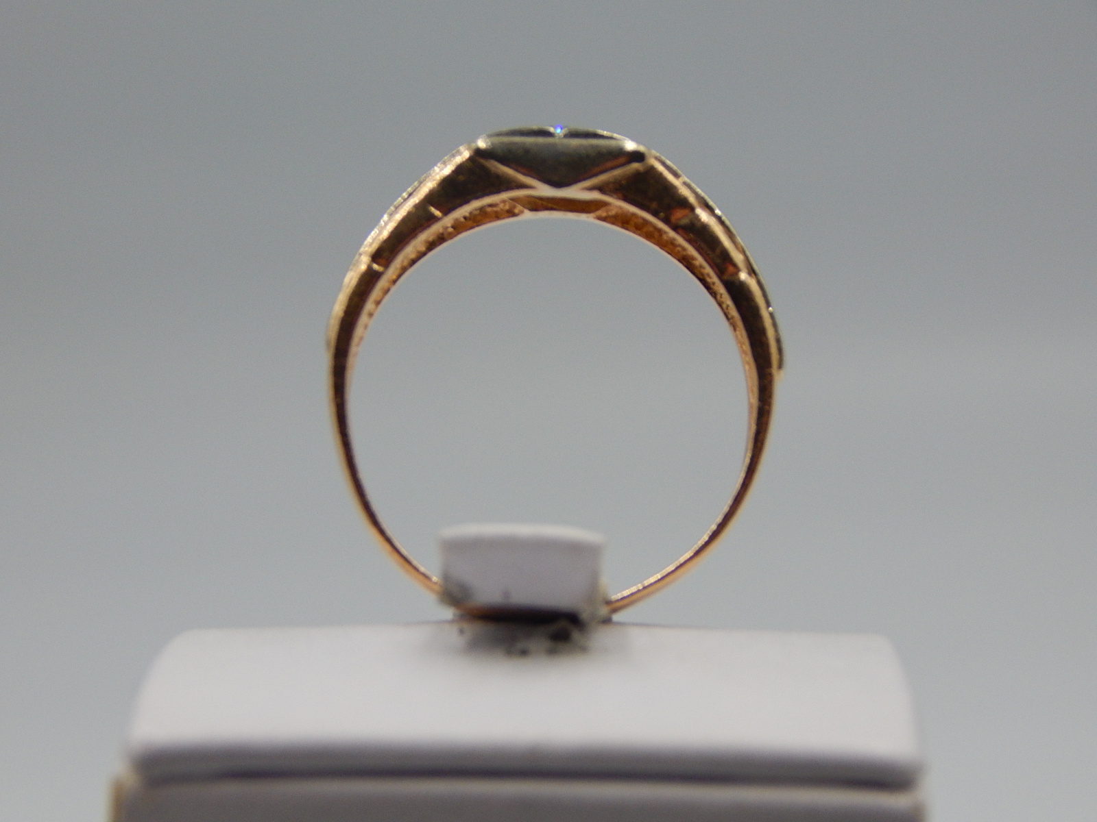 Кольцо из красного и белого золота с цирконием (32789327) 4
