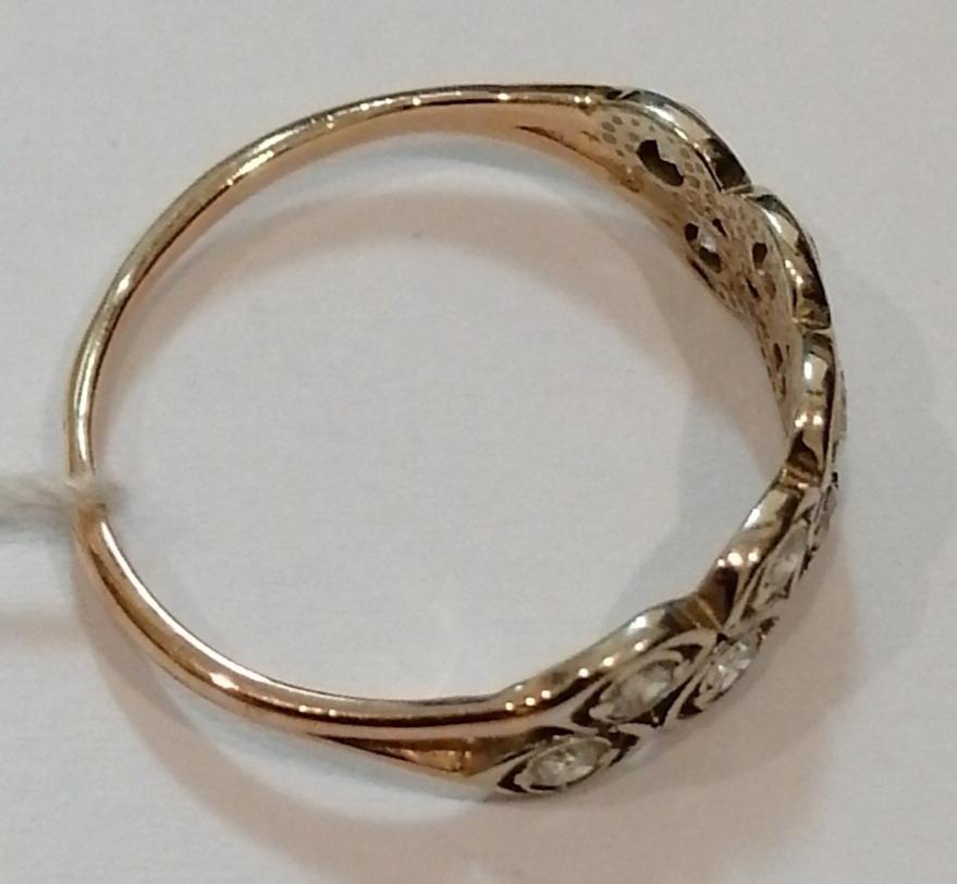Кольцо из красного и белого золота с цирконием (28295079)  3