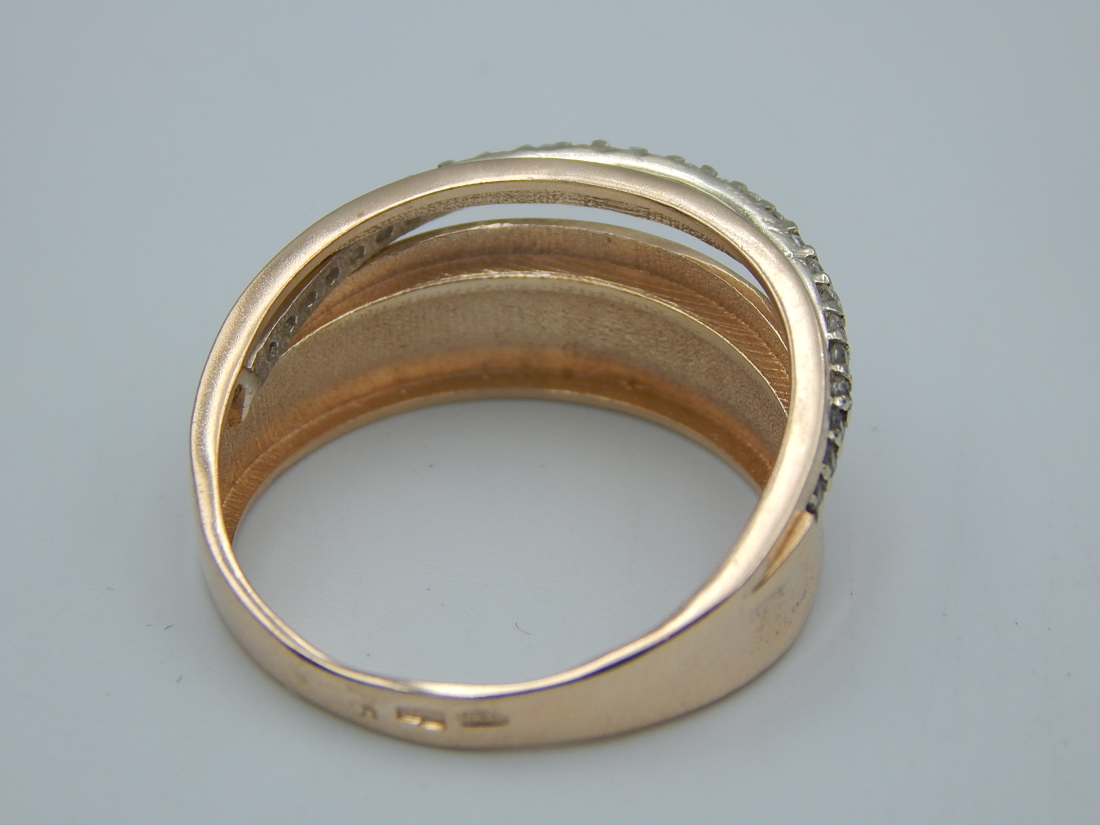 Кольцо из красного и белого золота с цирконием (33722842) 6