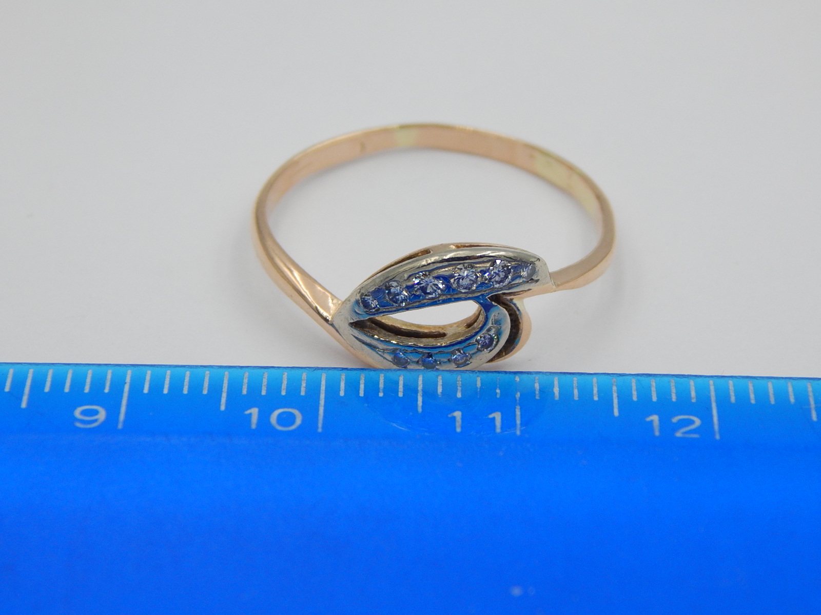 Кольцо из красного и белого золота с бриллиантом (-ми) (31164290) 3