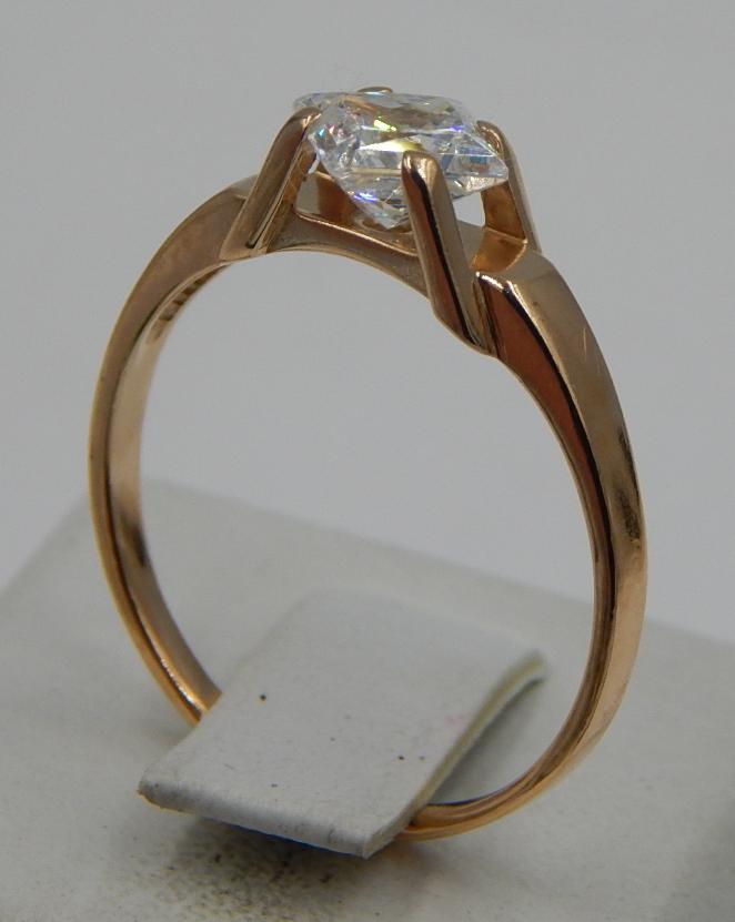 Кольцо из красного золота с цирконием (32243908) 2