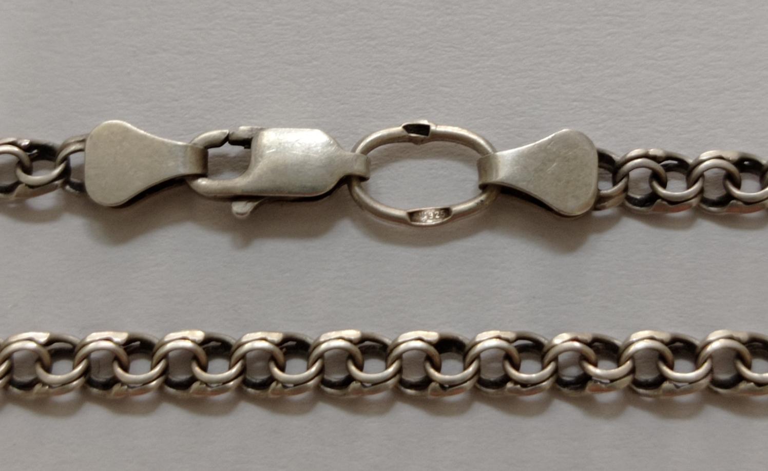 Срібний ланцюг із плетінням Бісмарк (33892511) 2