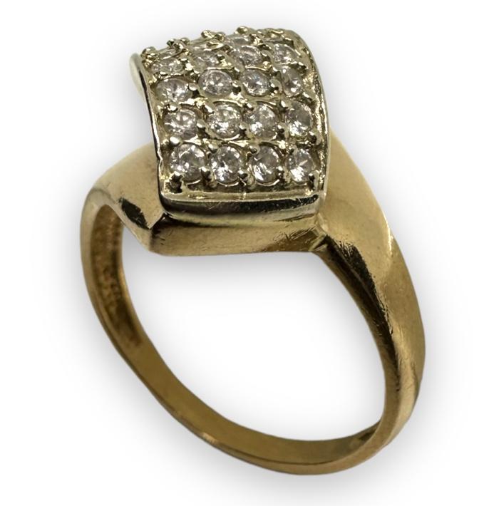 Кольцо из красного и белого золота с цирконием (29847330) 0