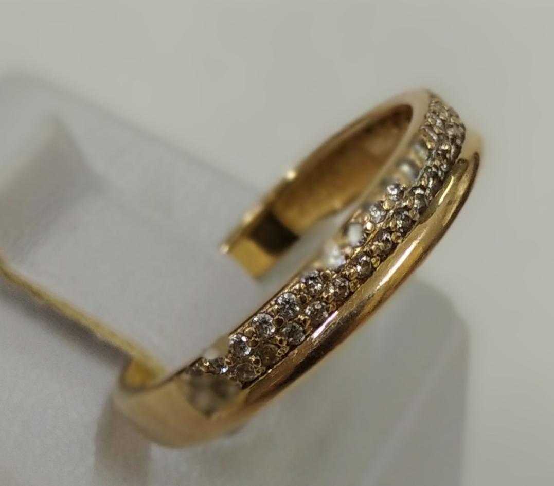 Кольцо из красного золота с цирконием (33699454) 2