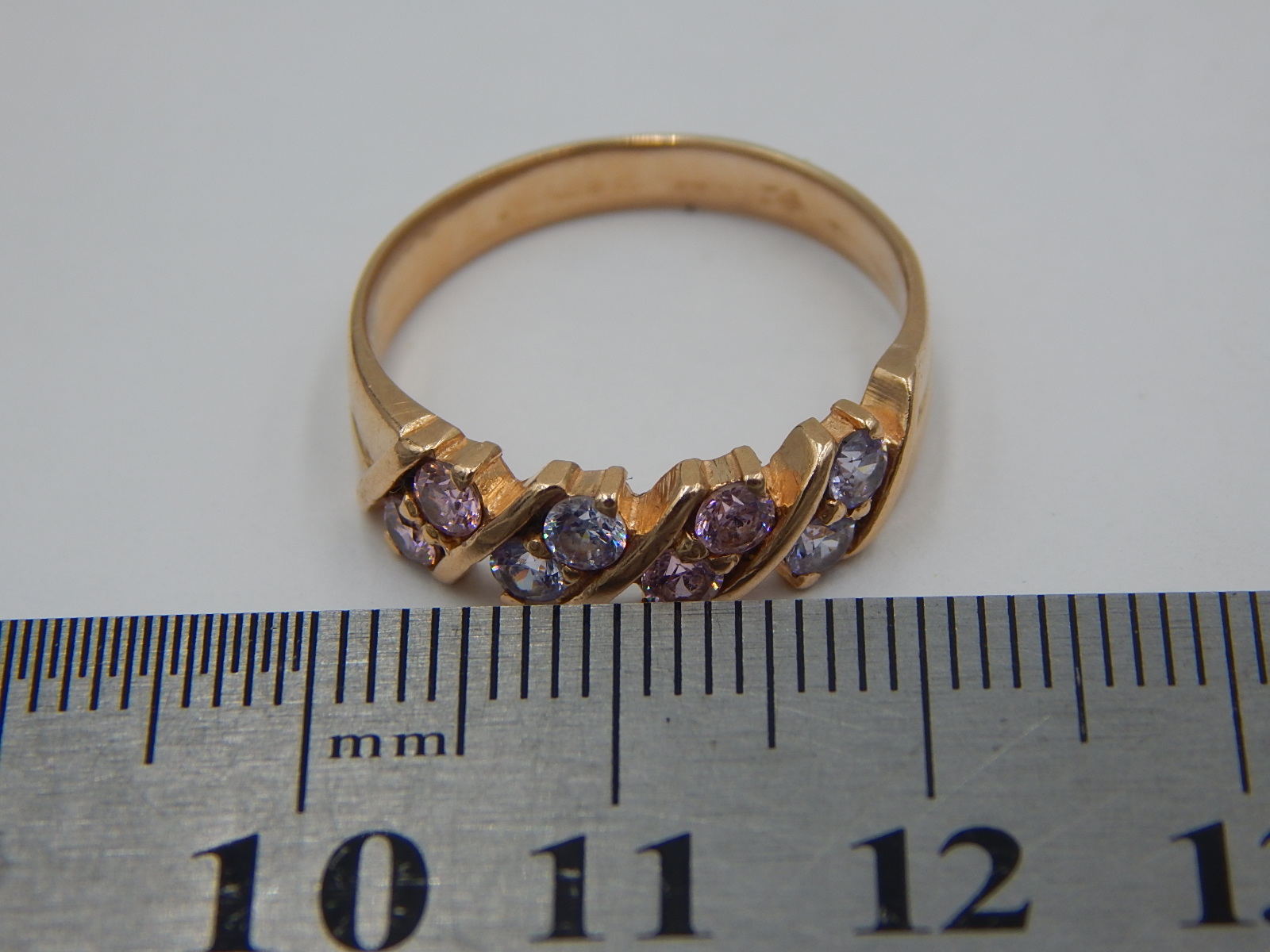 Кольцо из красного золота с цирконием (28290700) 7