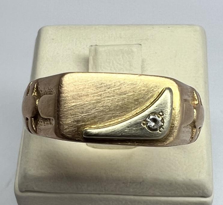 Перстень з червоного та білого золота з цирконієм (33905910) 0
