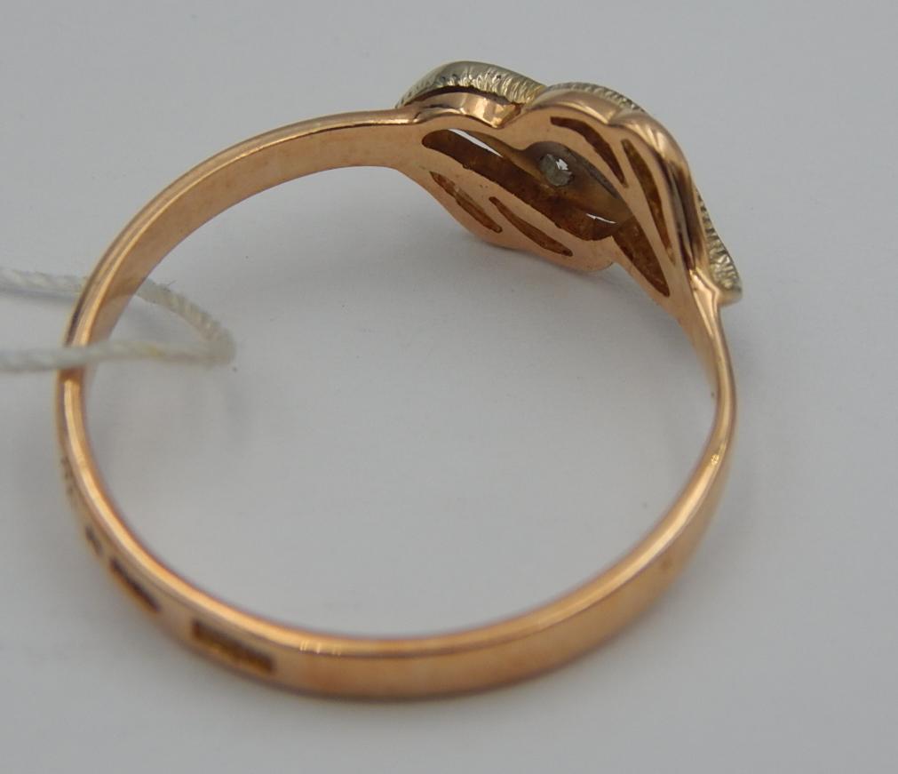 Кольцо из красного и белого золота с бриллиантом (-ми) (30666625) 5