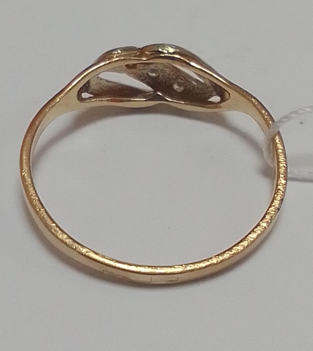 Кольцо из красного и белого золота с цирконием (32599423) 2