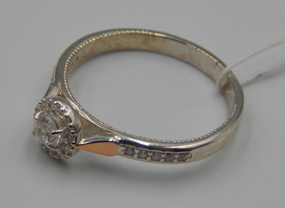 Серебряное кольцо с позолотой и цирконием (31662711) 2